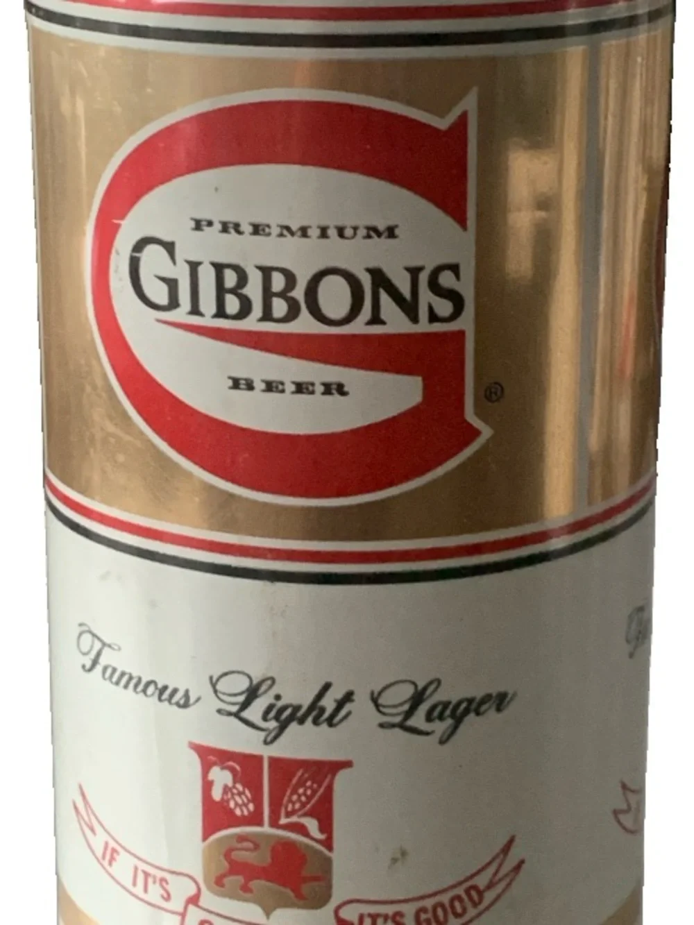 Vintage Beer Can Gibbons Premium Beer Famous Light Beer Pull Tab Empty Aluminum